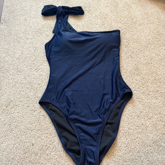 J. Crew Bow One Shoulder One Piece Swimsuit - Picture 1 of 8